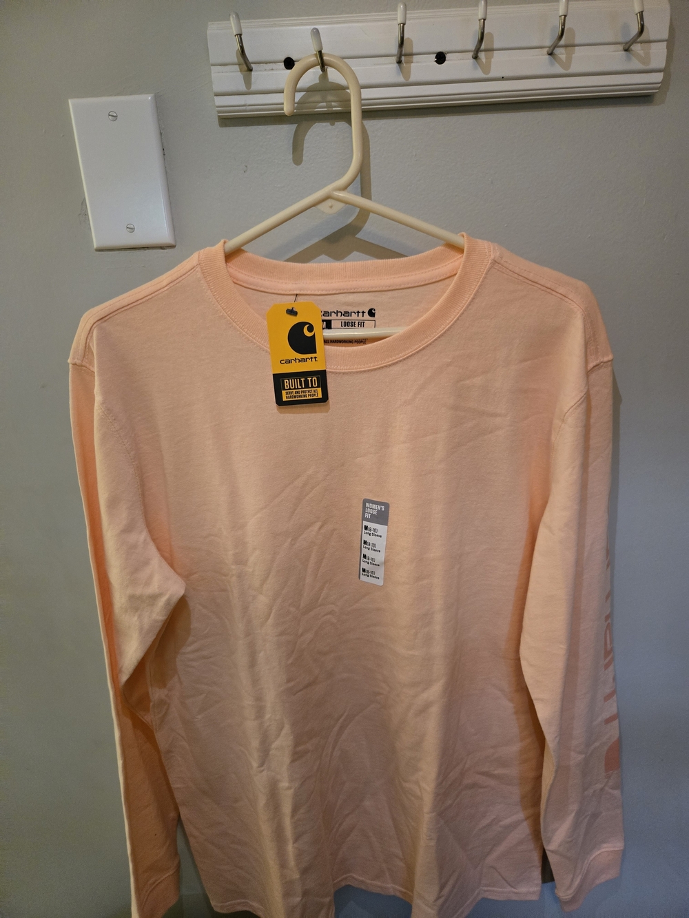 Carhartt Women's Long Sleeve Tee in Light Peach